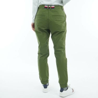 トミー ヒルフィガー ゴルフ　レディース 裾 ロゴゴム ロングパンツ THLA557　2025年モデル オリーブ 詳細2