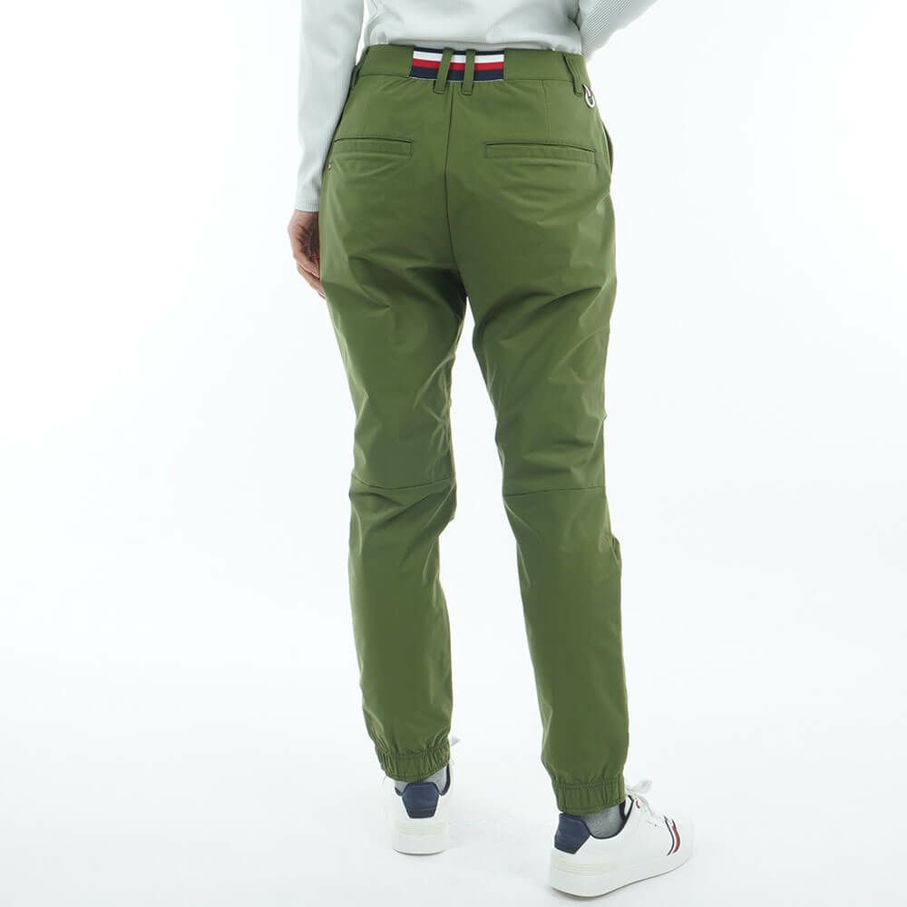 トミー ヒルフィガー ゴルフ　レディース 裾 ロゴゴム ロングパンツ THLA557　2025年モデル オリーブ 詳細2