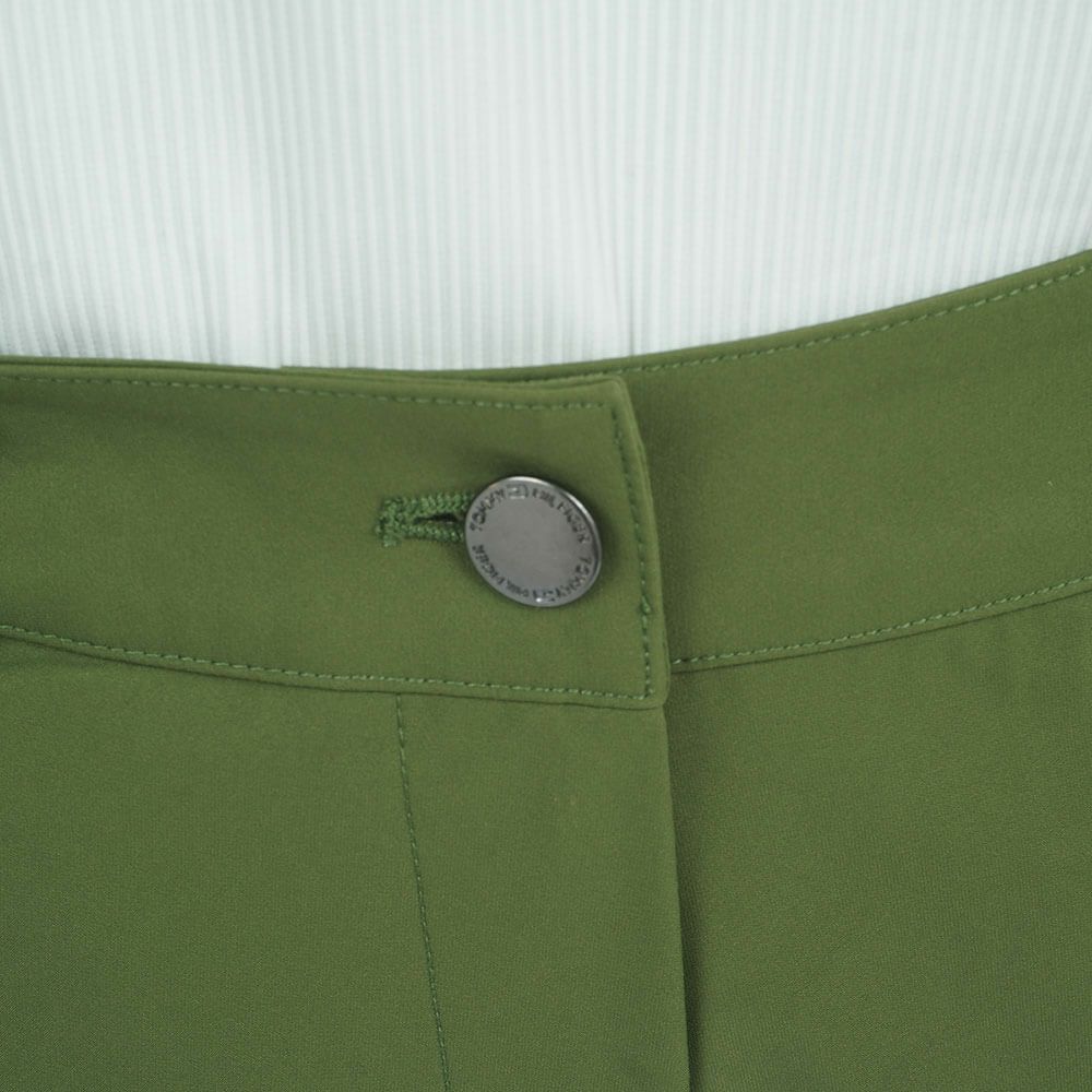 トミー ヒルフィガー ゴルフ　レディース 裾 ロゴゴム ロングパンツ THLA557　2025年モデル オリーブ 詳細4