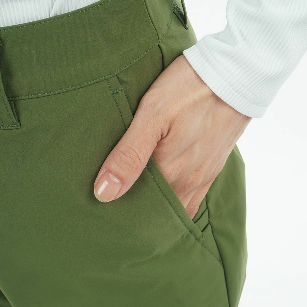 トミー ヒルフィガー ゴルフ　レディース 裾 ロゴゴム ロングパンツ THLA557　2025年モデル オリーブ 詳細6