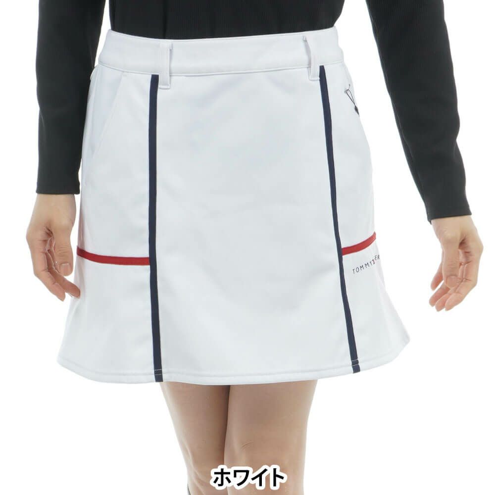 トミー ヒルフィガー ゴルフ　レディース ウインドプルーフ スカート THLA585　2025年モデル ホワイト 詳細1