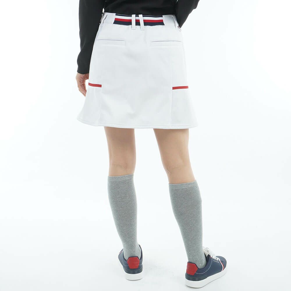 トミー ヒルフィガー ゴルフ　レディース ウインドプルーフ スカート THLA585　2025年モデル ホワイト 詳細2