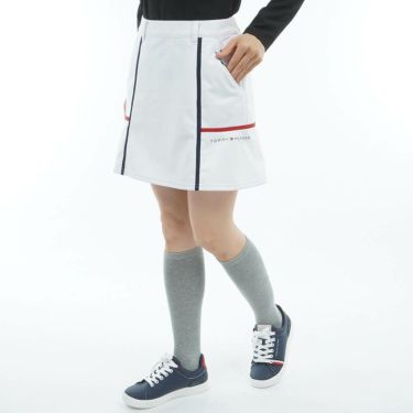 トミー ヒルフィガー ゴルフ　レディース ウインドプルーフ スカート THLA585　2025年モデル ホワイト 詳細3