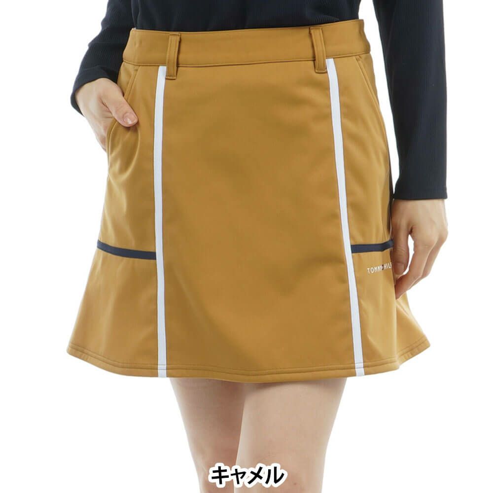 トミー ヒルフィガー ゴルフ　レディース ウインドプルーフ スカート THLA585　2025年モデル キャメル 詳細1