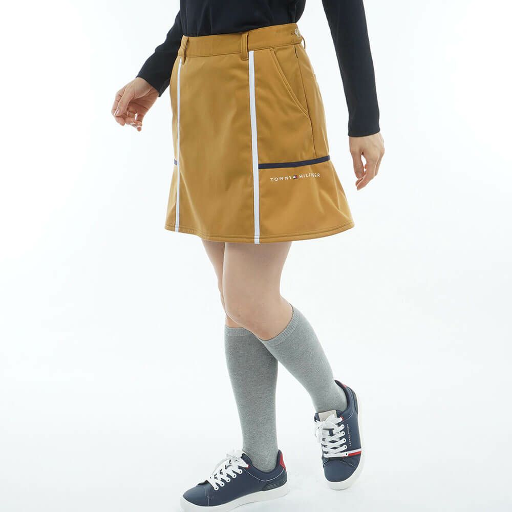 トミー ヒルフィガー ゴルフ　レディース ウインドプルーフ スカート THLA585　2025年モデル キャメル 詳細3