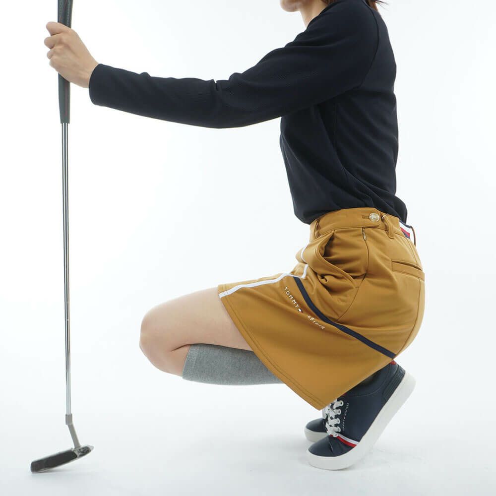 トミー ヒルフィガー ゴルフ　レディース ウインドプルーフ スカート THLA585　2025年モデル キャメル 詳細6