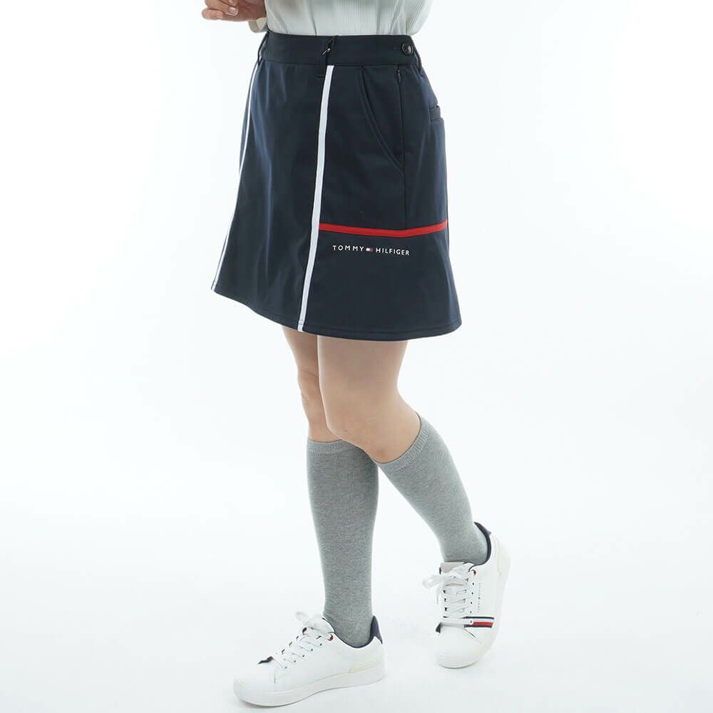 トミー ヒルフィガー ゴルフ　レディース ウインドプルーフ スカート THLA585　2025年モデル ネイビー 詳細3