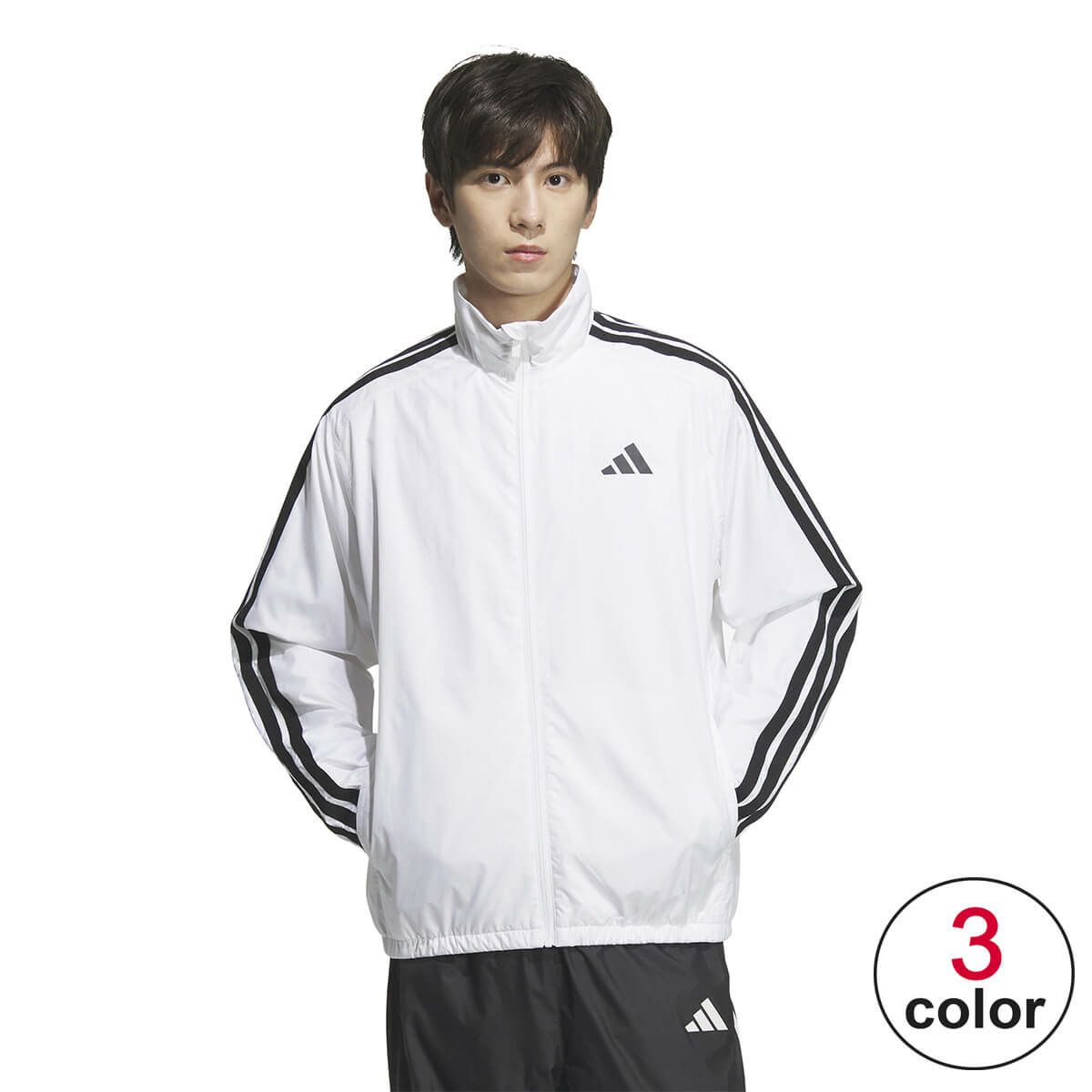 アディダス adidas　マストハブ スリーストライプス 起毛トリコット素材の裏地 ウィンドジャケット HY034