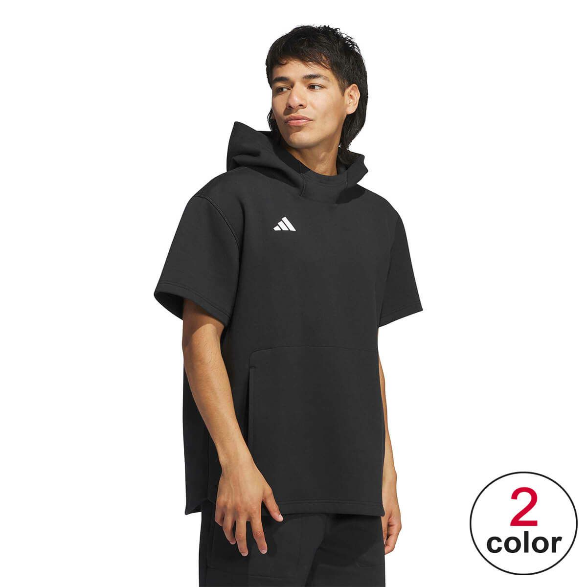 アディダス adidas　野球＆ソフトボール ダグアウト 半袖 パーカー（ジェンダーニュートラル） ブラック IS9767