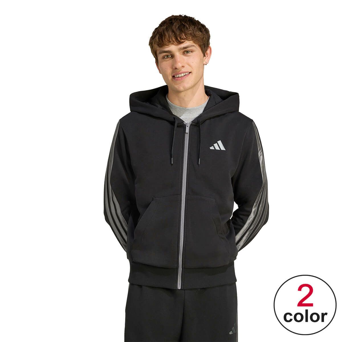 アディダス adidas　ホリデー スリーストライプス フルジップ パーカー JVI19