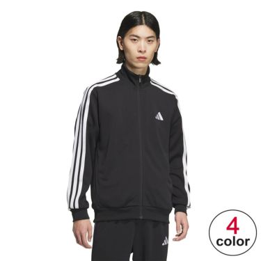 アディダス adidas　スリーストライプス レギュラーフィット ダブルニット トラックジャケット ブラック/ホワイト JV6977 メンズ