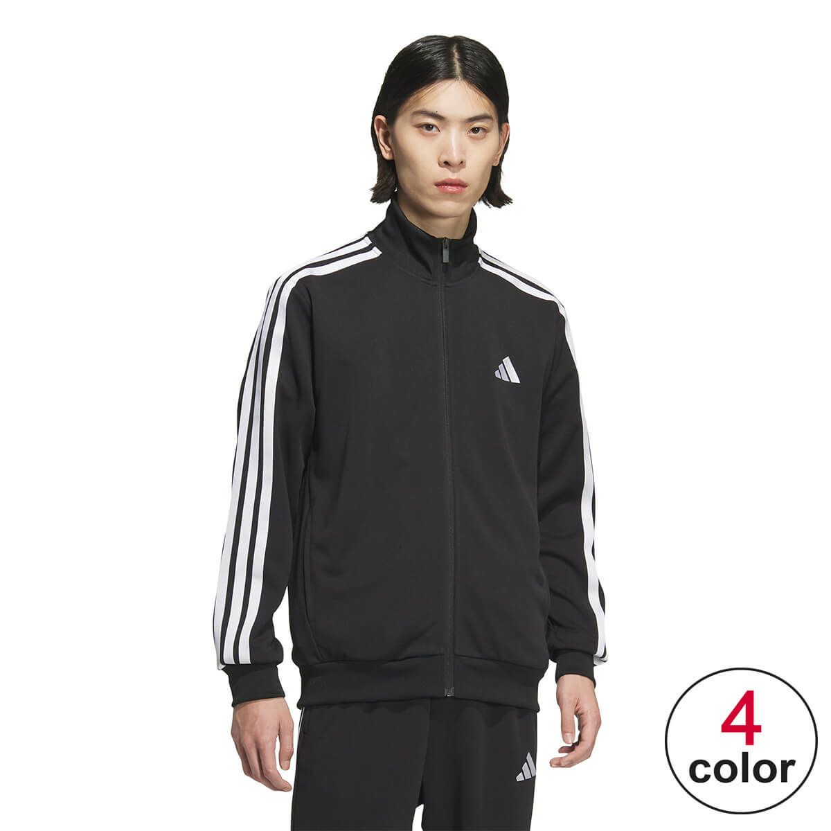 アディダス adidas　メンズ スリーストライプス レギュラーフィット ダブルニット トラックジャケット JZR00