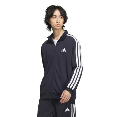 アディダス adidas　スリーストライプス レギュラーフィット ダブルニット トラックジャケット ブラック/ホワイト JV6977 メンズ 詳細8