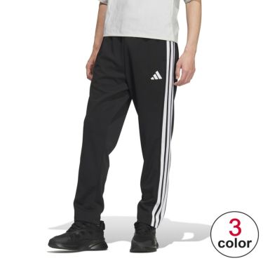 アディダス adidas　スリーストライプス レギュラーフィット ダブルニット オープンヘム トラックパンツ ブラック/ホワイト JV6982 メンズ