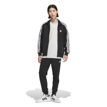 アディダス adidas　スリーストライプス レギュラーフィット ダブルニット トラックカフパンツ ブラック/ホワイト JV6986 メンズ 詳細5