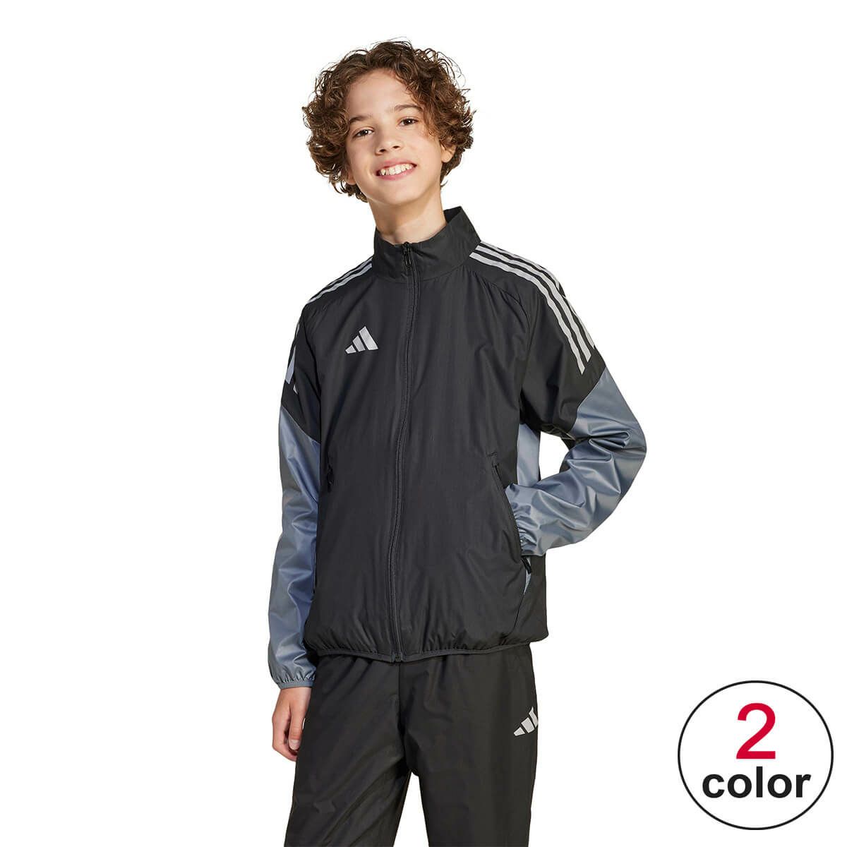 アディダス adidas　ウィンドジャケット キッズ ブラック/チームオニックス JP1254 ボーイズ