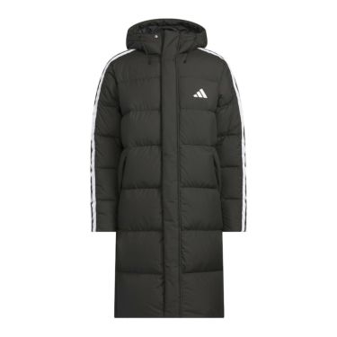 アディダス adidas　スリーストライプス レギュラーフィット ロング ダウン コート ブラック JZ8731 メンズ 詳細2