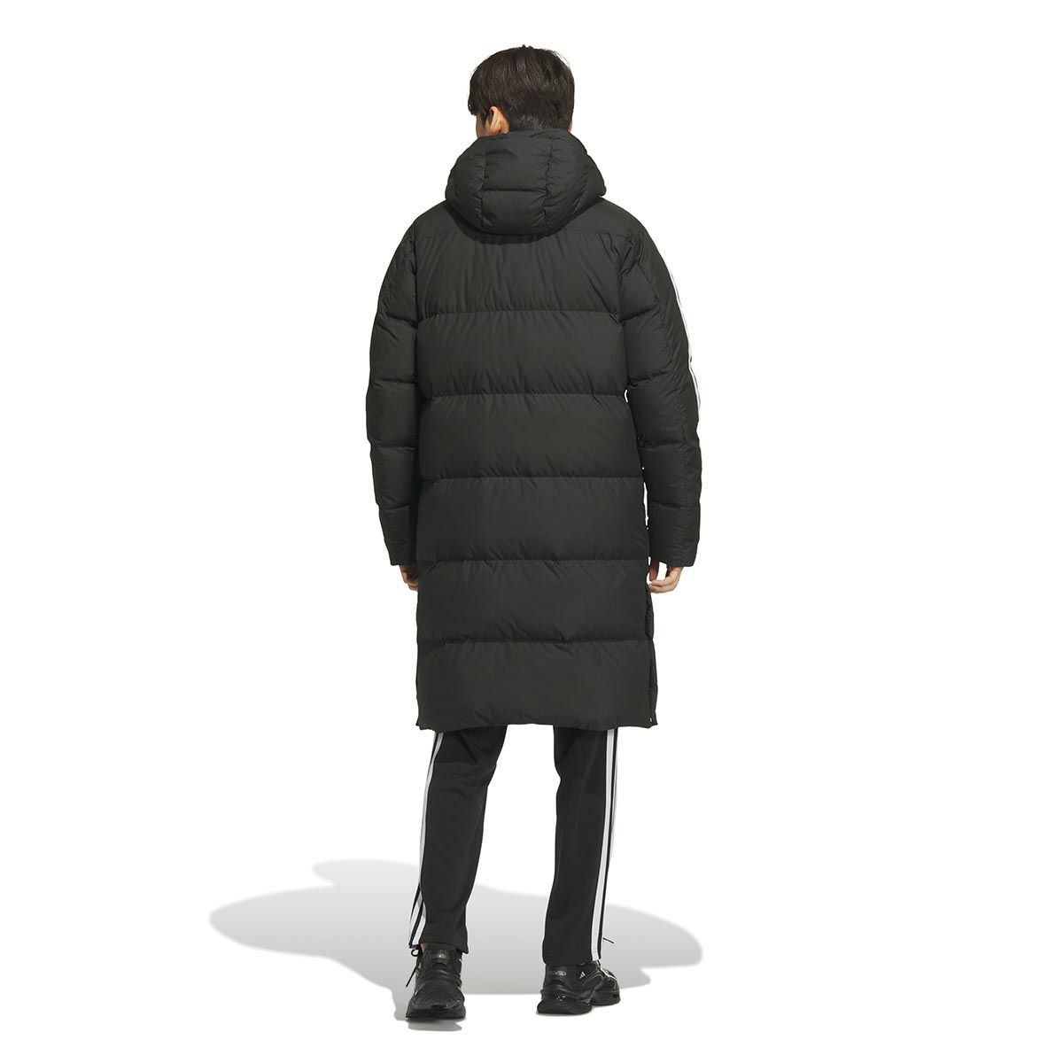 アディダス adidas　スリーストライプス レギュラーフィット ロング ダウン コート ブラック JZ8731 メンズ 詳細4