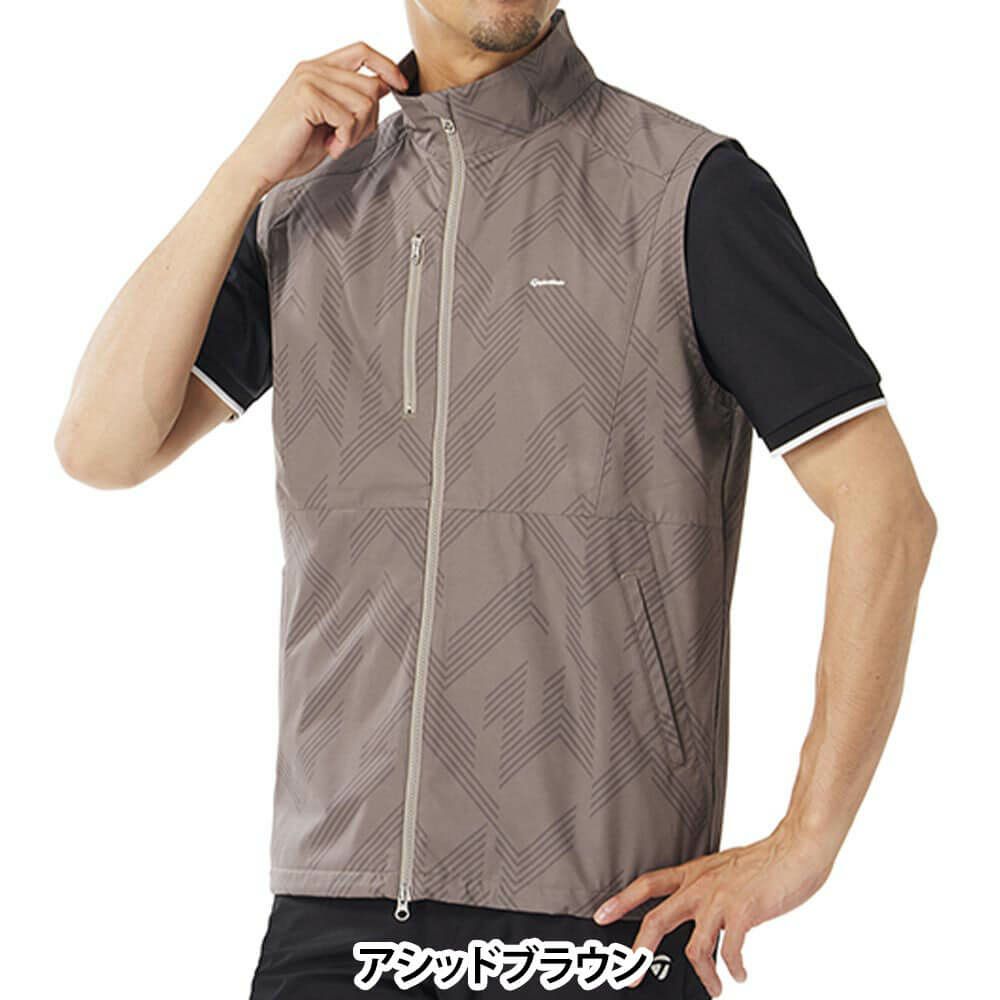 テーラーメイド TaylorMade　メンズ グラフィック柄 フルジップ ベスト UN973　2025年モデル 詳細1 詳細5