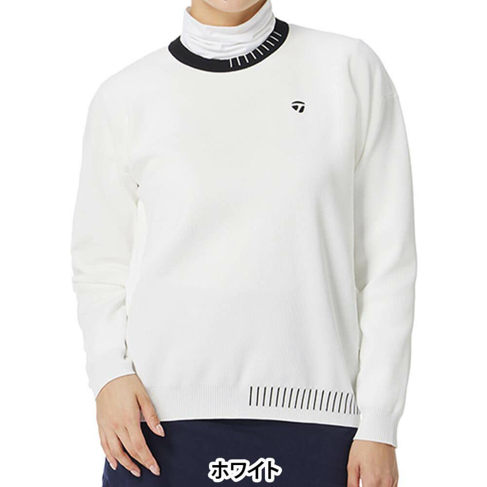 テーラーメイド TaylorMade　レディース ステッチド 長袖 クルーネック セーター TL529　2025年モデル 詳細1 詳細2