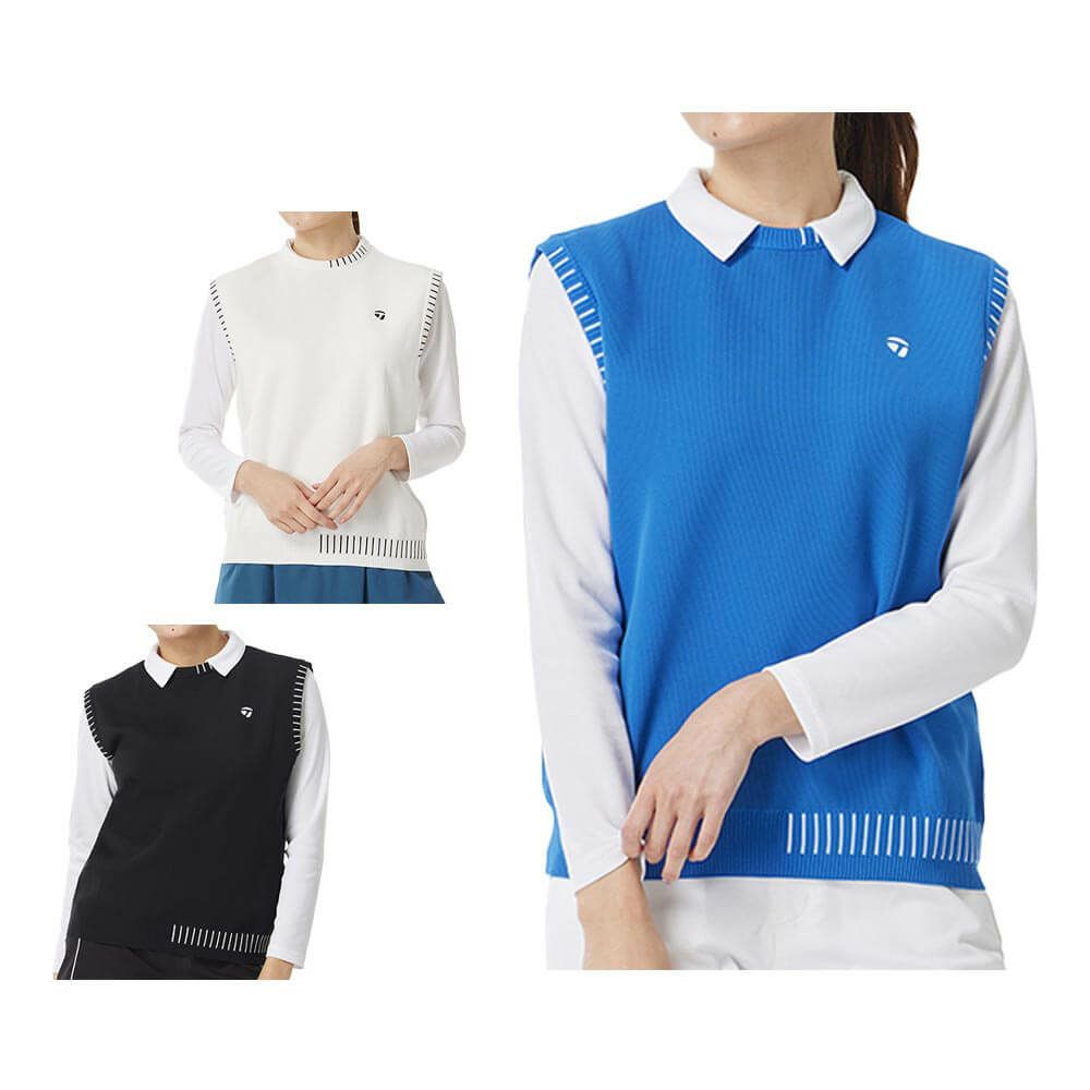 テーラーメイド TaylorMade　レディース ステッチド クルーネック ベスト TL530　2025年モデル