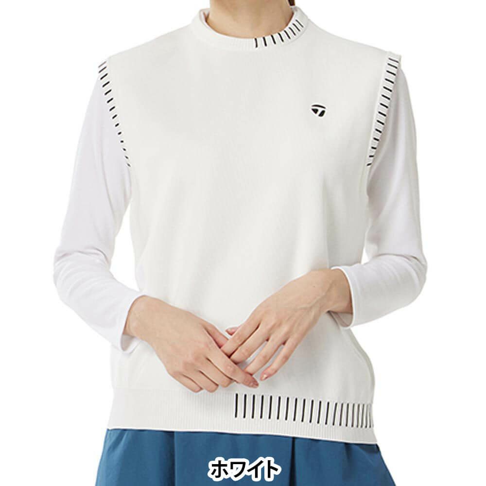 テーラーメイド TaylorMade　レディース ステッチド クルーネック ベスト TL530　2025年モデル 詳細1 詳細2