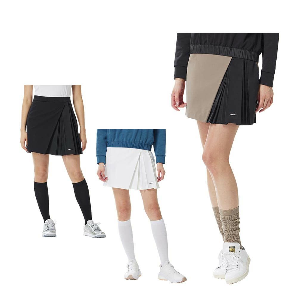 テーラーメイド TaylorMade　レディース ハイウエスト レイヤー プリーツ インナーパンツ一体型 スカート TL526　2025年モデル