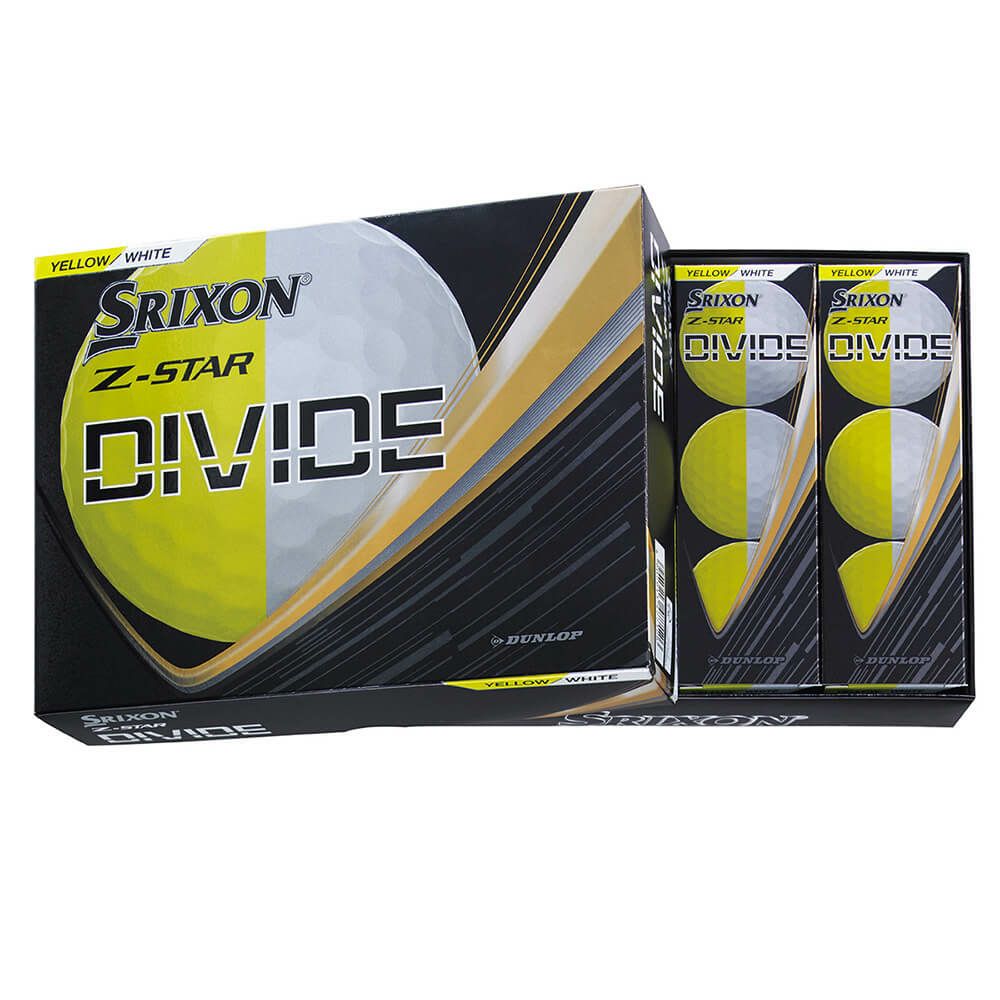 スリクソン Z-STAR DIVIDE 2025年モデル ゴルフボール プレミアムパッションイエロー　1ダース（12球入り） イエロー/ホワイト 詳細2