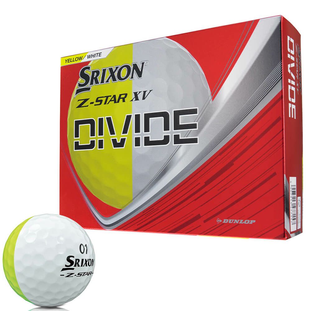 スリクソン Z-STAR XV DIVIDE 2025年モデル ゴルフボール プレミアムパッションイエロー　1ダース（12球入り） イエロー/ホワイト