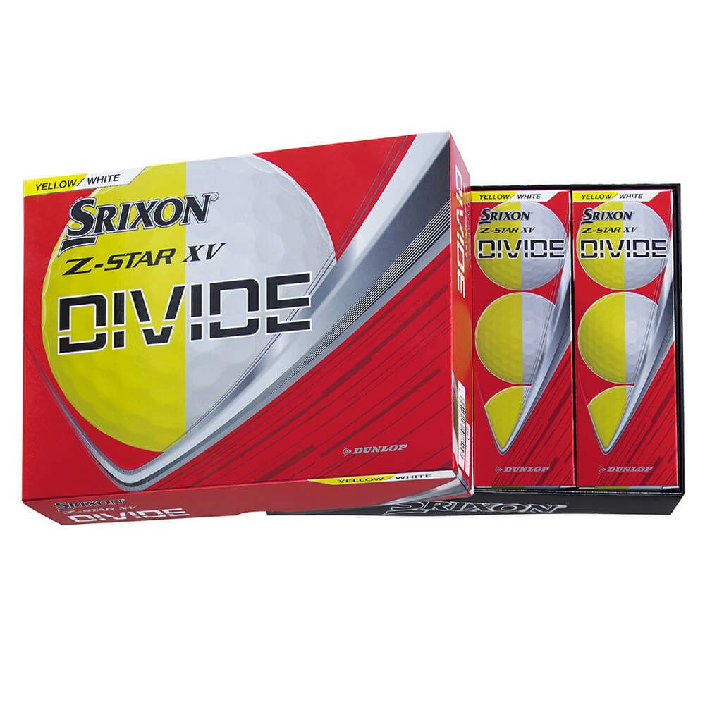 スリクソン Z-STAR XV DIVIDE 2025年モデル ゴルフボール プレミアムパッションイエロー　1ダース（12球入り） イエロー/ホワイト 詳細2