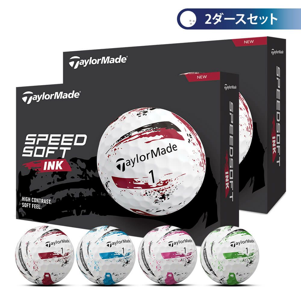 テーラーメイド　SPEED SOFT INK 2024年モデル ゴルフボール　2ダースセット （12球入り×2箱） 詳細1