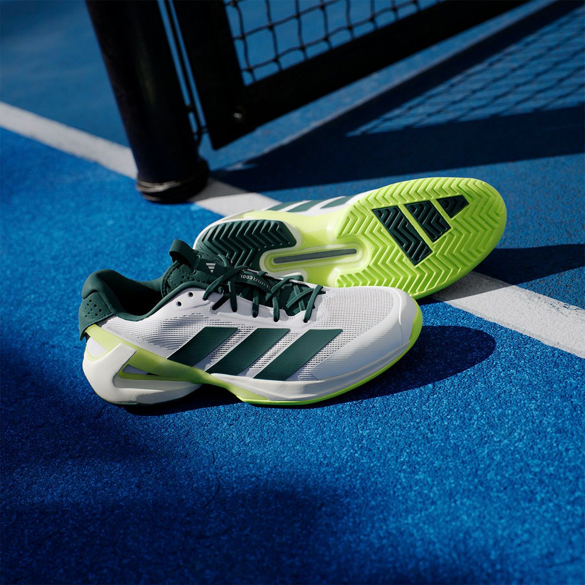 アディダス adidas　メンズ テニス オールコートＭ アディゼロウーバーソニック  5  テニス / ADIZERO UBERSONIC 5 TENNIS フットウェアホワイト/オーロラアイビー/ルシッドレモン JR2714  詳細10