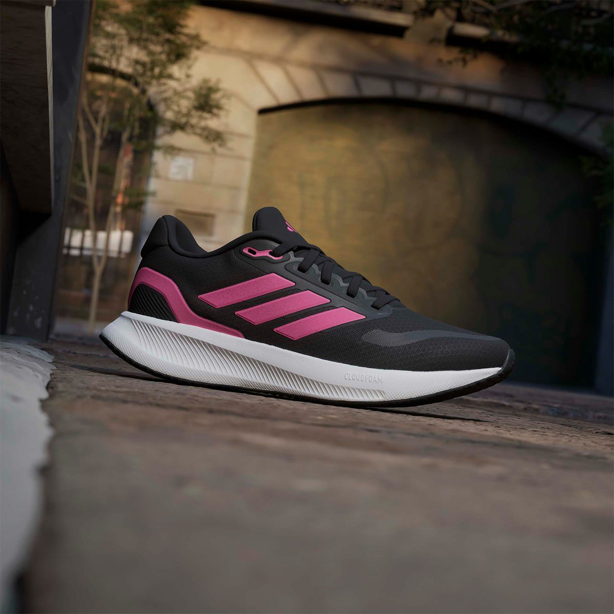 アディダス adidas　レディース カジュアル ランニングシューズウイメンズ コアランナー 5 ランニング / CORERUNNER 5 Running コアブラック/ピンクフュージョン/フットウェアホワイト JR3093  詳細9