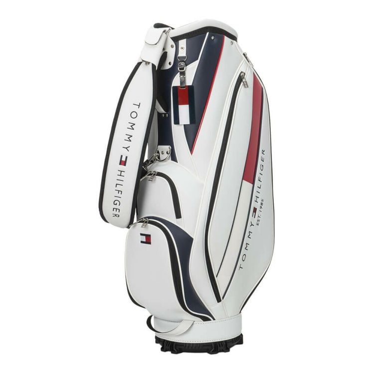 新品 トミーヒルフィガーゴルフ キャディバッグ THMG5SC5 ホワイト トミー ヒルフィガー ゴルフ ベーシック カートキャディバッグ