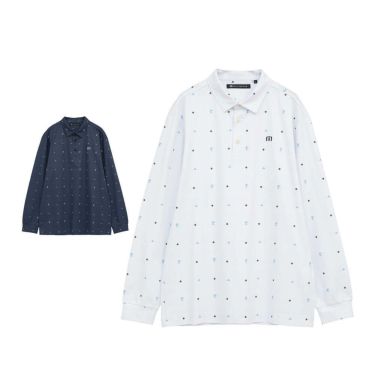 トラヴィスマシュー Travis Mathew　メンズ モノグラムプリント 長袖 ポロシャツ 7AM018　2025年モデル 詳細1