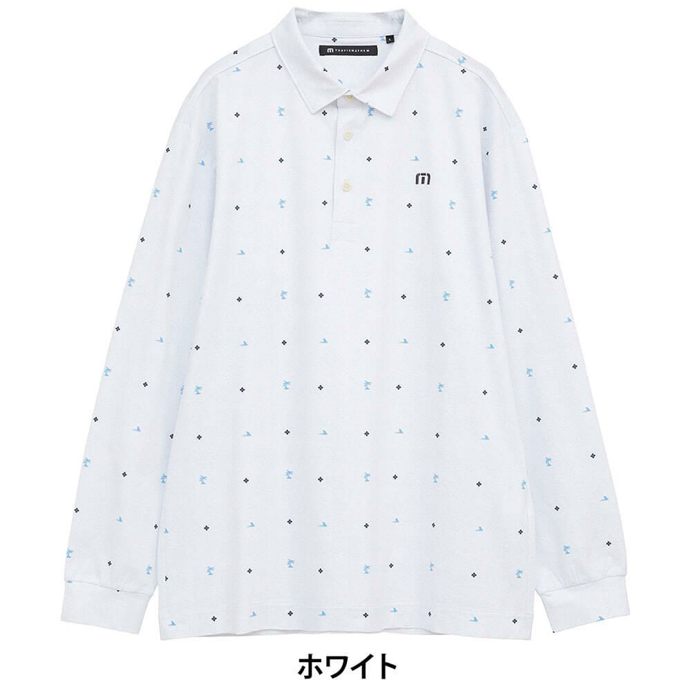 トラヴィスマシュー Travis Mathew　メンズ モノグラムプリント 長袖 ポロシャツ 7AM018　2025年モデル 詳細1 詳細2