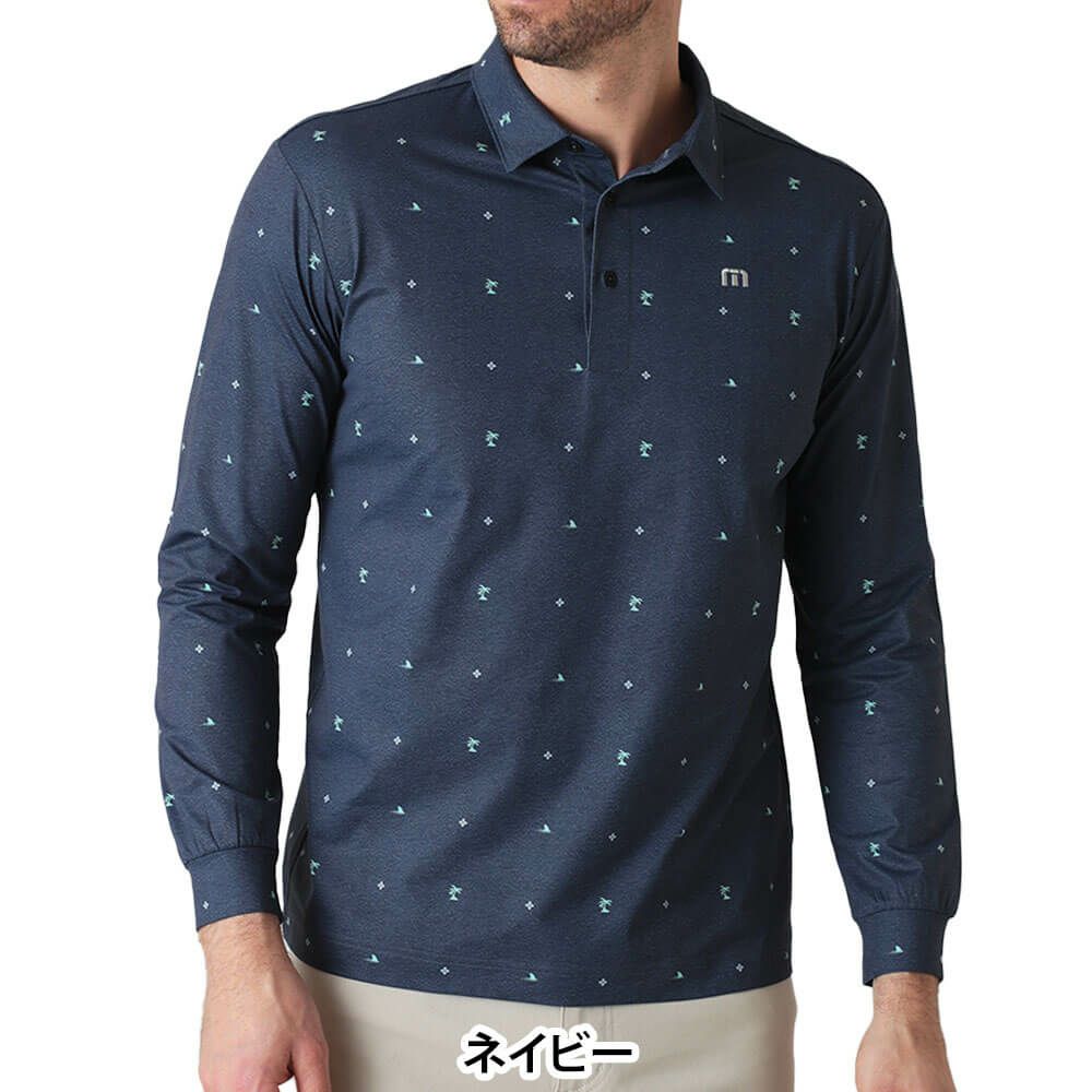 トラヴィスマシュー Travis Mathew　メンズ モノグラムプリント 長袖 ポロシャツ 7AM018　2025年モデル 詳細1 詳細10