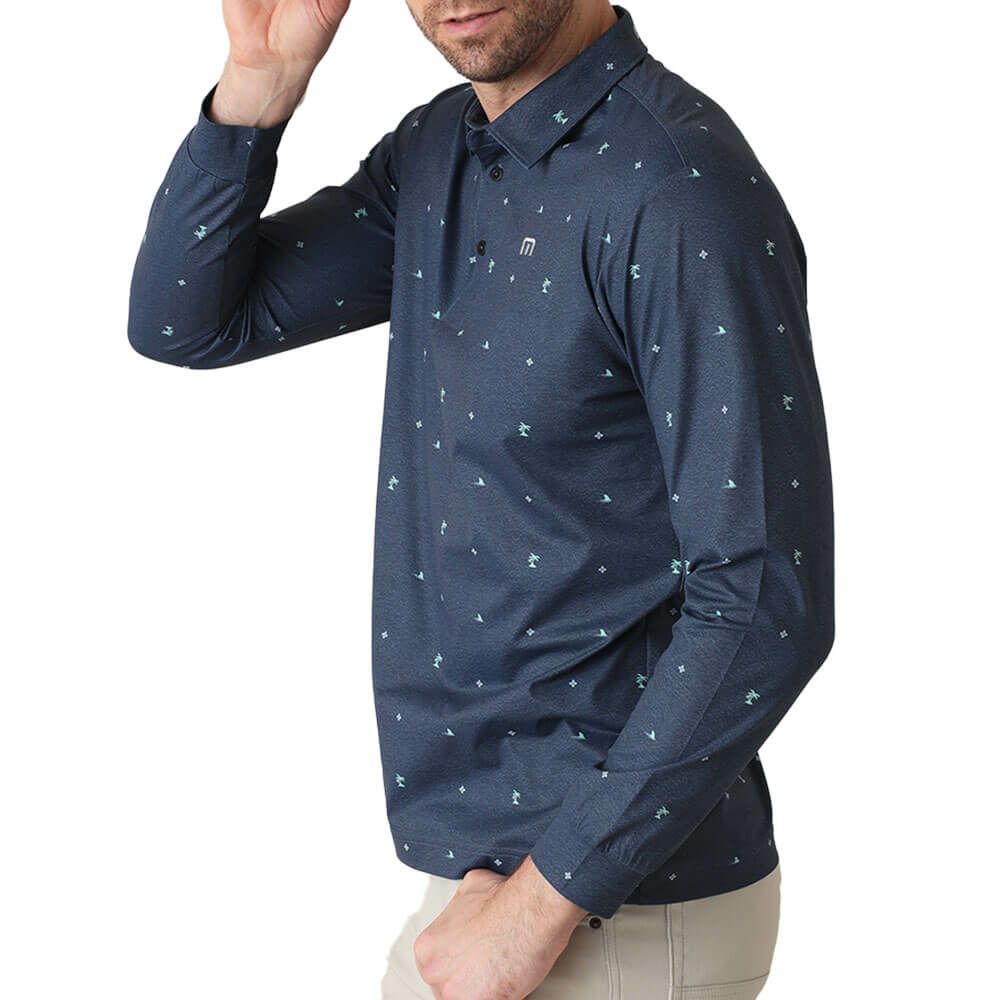 トラヴィスマシュー Travis Mathew　メンズ モノグラムプリント 長袖 ポロシャツ 7AM018　2025年モデル 詳細1 詳細12
