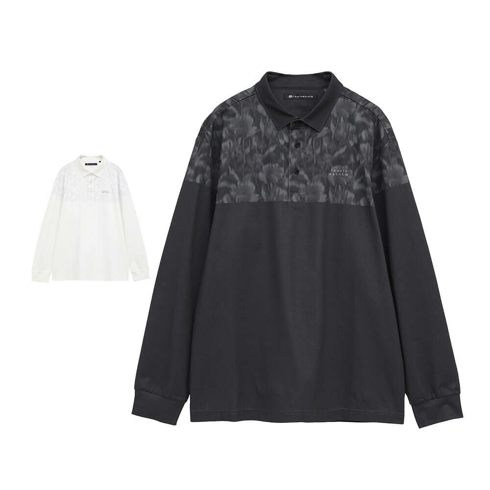 トラヴィスマシュー Travis Mathew　メンズ バイカラー 長袖 ポロシャツ 7AM032　2025年モデル 詳細1