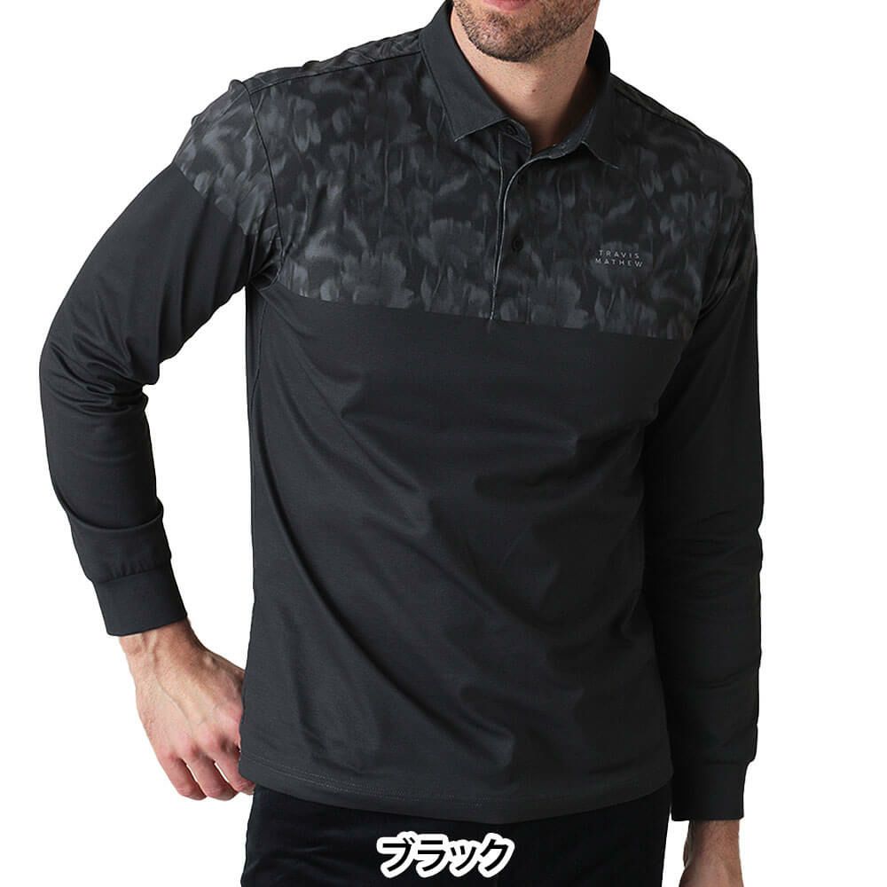トラヴィスマシュー Travis Mathew　メンズ バイカラー 長袖 ポロシャツ 7AM032　2025年モデル 詳細1 詳細2