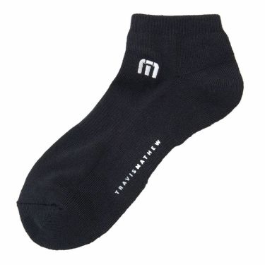 トラヴィスマシュー Travis Mathew　メンズ Mロゴ アンクル ソックス 7AM090 0BLK ブラック　2025年モデル ブラック