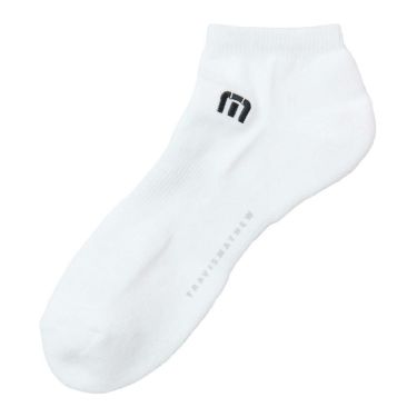 トラヴィスマシュー Travis Mathew　メンズ Mロゴ アンクル ソックス 7AM090 1WHT ホワイト　2025年モデル ホワイト