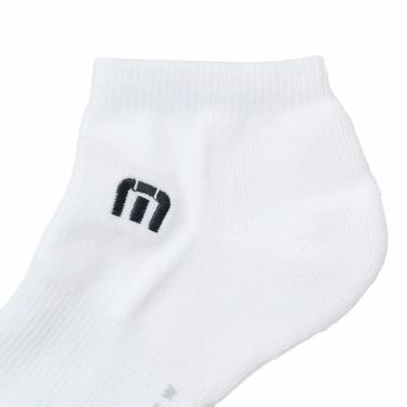 トラヴィスマシュー Travis Mathew　メンズ Mロゴ アンクル ソックス 7AM090 1WHT ホワイト　2025年モデル 詳細2