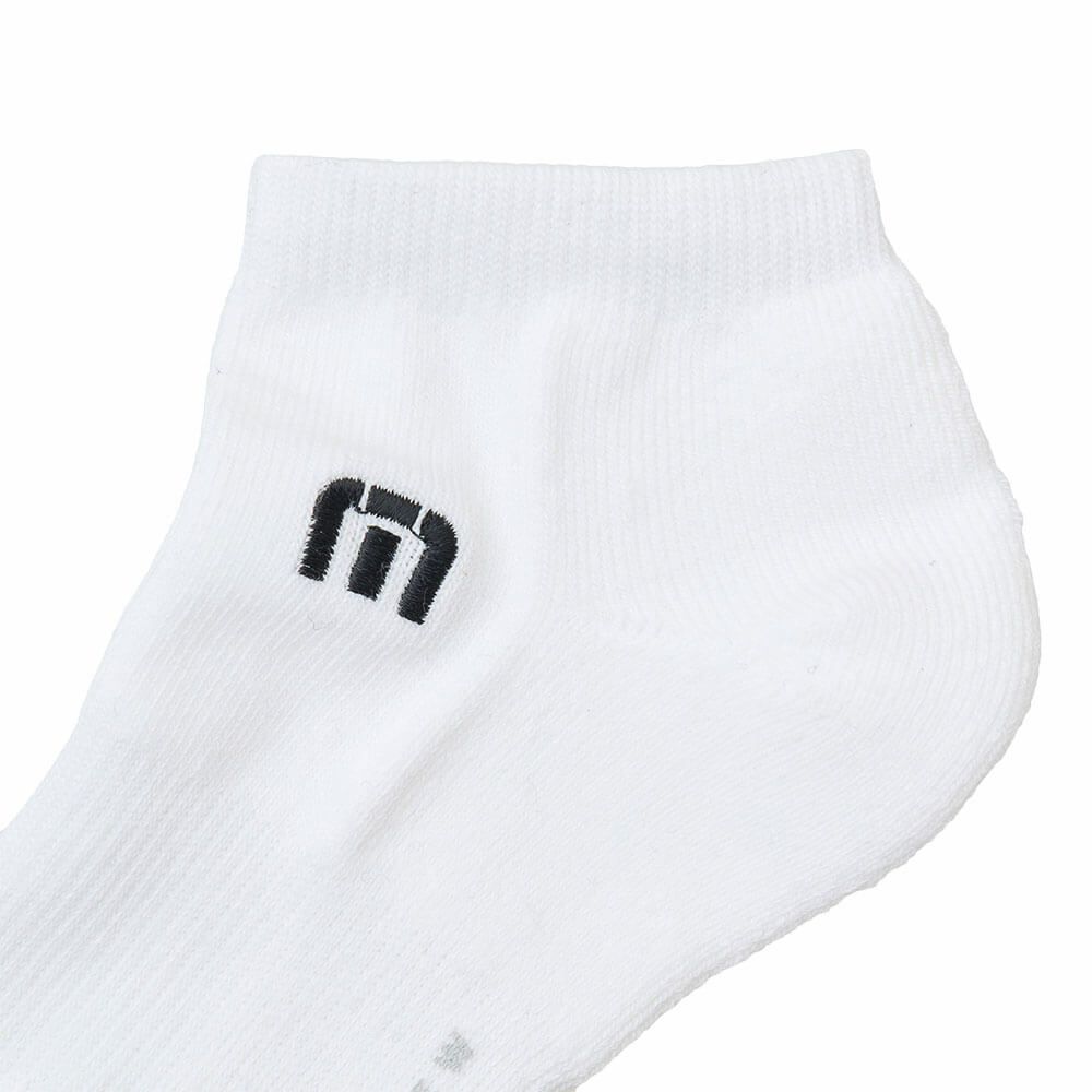 トラヴィスマシュー Travis Mathew　メンズ Mロゴ アンクル ソックス 7AM090 1WHT ホワイト　2025年モデル 詳細2