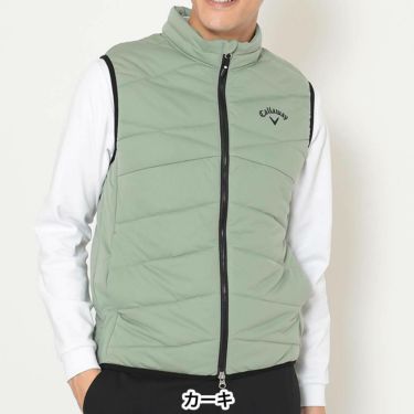 キャロウェイ Callaway　メンズ ストレッチ 収納袋付き フルジップ 中綿 ベスト C25216103　2025年モデル カーキ