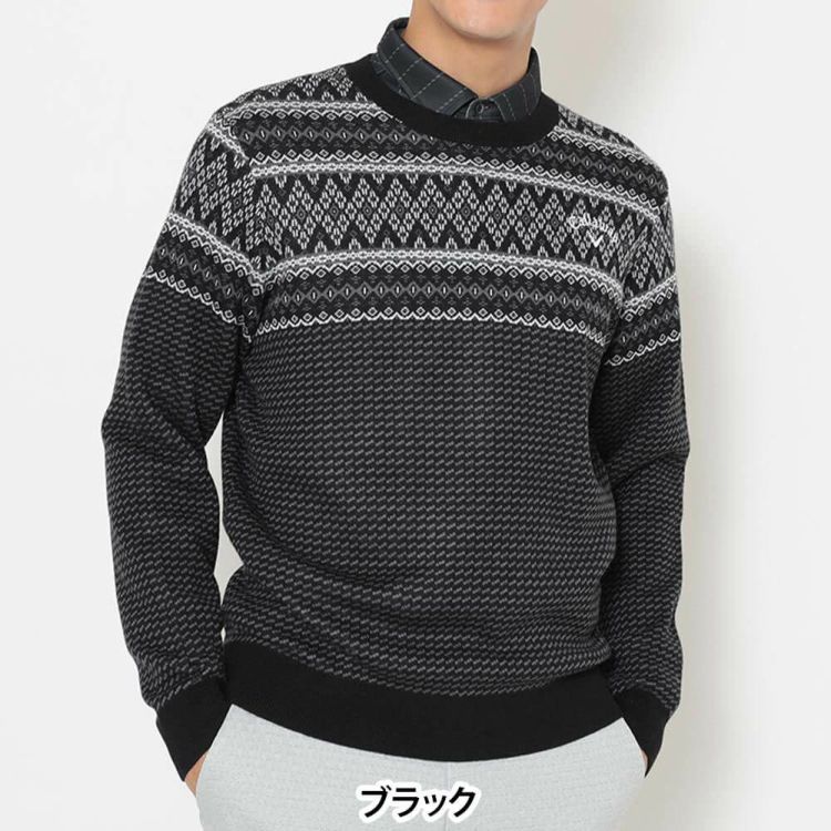 キャロウェイ Callaway メンズ ノルディック柄 長袖 クルーネック