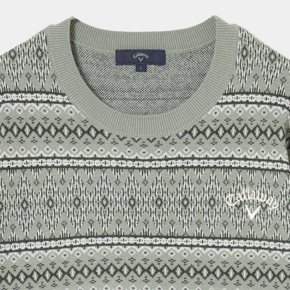 キャロウェイ Callaway　メンズ ノルディック柄 長袖 クルーネック ニット セーター C25218103　2025年モデル 詳細6