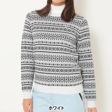 キャロウェイ Callaway　レディース ノルディック柄 長袖 クルーネック セーター C25218200　2025年モデル 詳細2