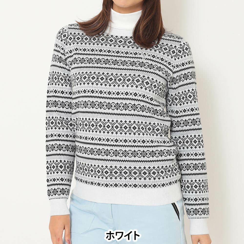キャロウェイ Callaway　レディース ノルディック柄 長袖 クルーネック セーター C25218200　2025年モデル 詳細2