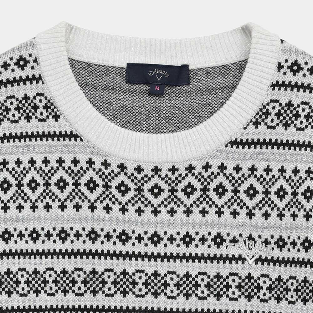キャロウェイ Callaway　レディース ノルディック柄 長袖 クルーネック セーター C25218200　2025年モデル 詳細5